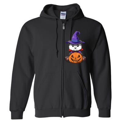 Panda Halloween Panda Lover Gift Panda Pumpkin Halloween Full Zip Hoodie