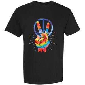 Peace Hand Peace Sign Tie Dye Garment-Dyed Heavyweight T-Shirt