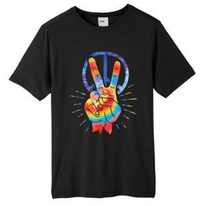 Peace Hand Peace Sign Tie Dye Tall Fusion ChromaSoft Performance T-Shirt