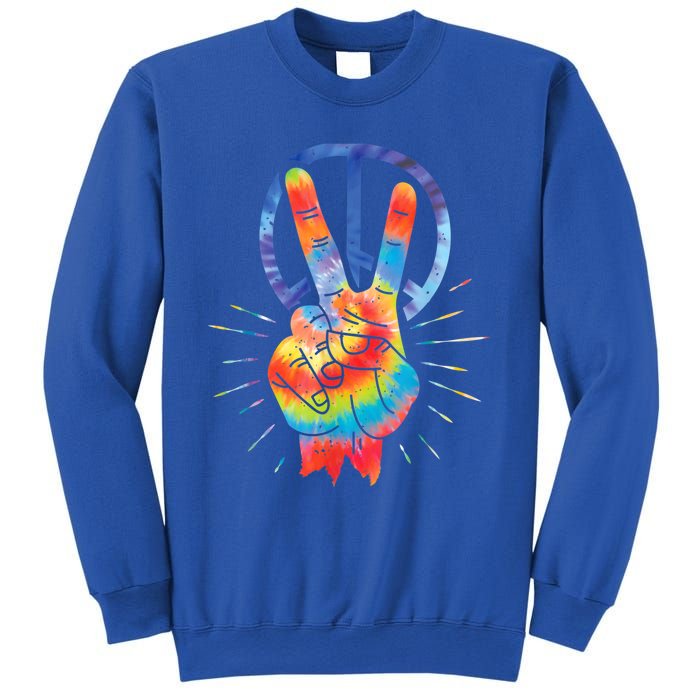 Peace Hand Peace Sign Tie Dye Sweatshirt