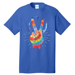 Peace Hand Peace Sign Tie Dye Tall T-Shirt