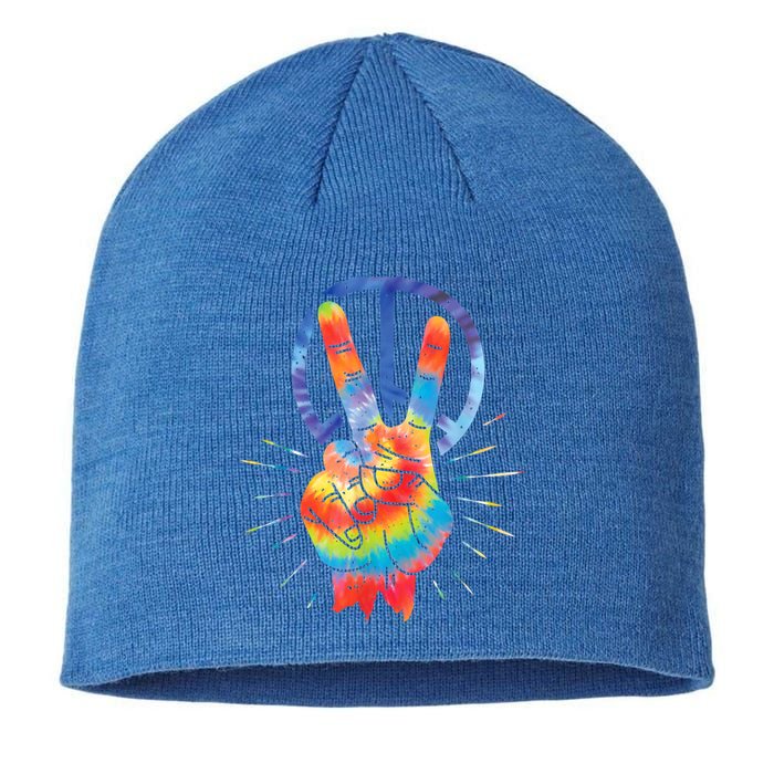 Peace Hand Peace Sign Tie Dye Sustainable Beanie