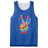 Peace Hand Peace Sign Tie Dye Mesh Reversible Basketball Jersey Tank