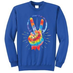 Peace Hand Peace Sign Tie Dye Tall Sweatshirt