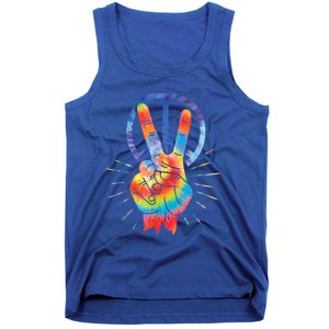 Peace Hand Peace Sign Tie Dye Tank Top