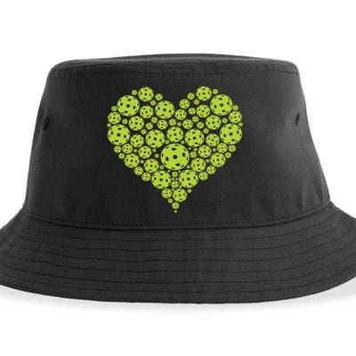 Pickleball Heart Professional Pickleball Game Players Great Gift Sustainable Bucket Hat