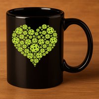Pickleball Heart Professional Pickleball Game Players Great Gift 11oz C Handle Ceramic Mug