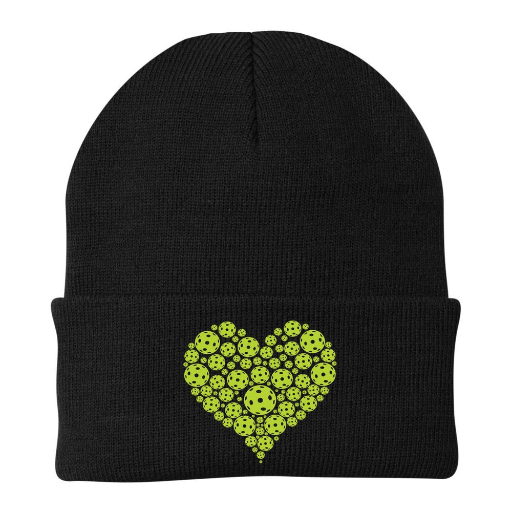 Pickleball Heart Professional Pickleball Game Players Great Gift Beanie