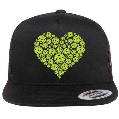 Pickleball Heart Professional Pickleball Game Players Great Gift Flatbill Hat