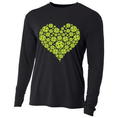 Pickleball Heart Professional Pickleball Game Players Great Gift Cooling Performance Long Sleeve Crew