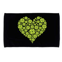 Pickleball Heart Professional Pickleball Game Players Great Gift Microfiber Hand Towel