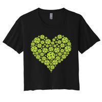 Pickleball Heart Professional Pickleball Game Players Great Gift Women's Crop Top Tee
