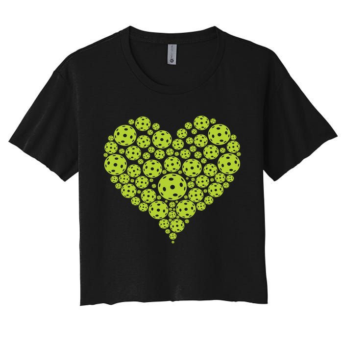 Pickleball Heart Professional Pickleball Game Players Great Gift Women's Crop Top Tee