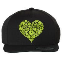 Pickleball Heart Professional Pickleball Game Players Great Gift Wool Snapback Cap
