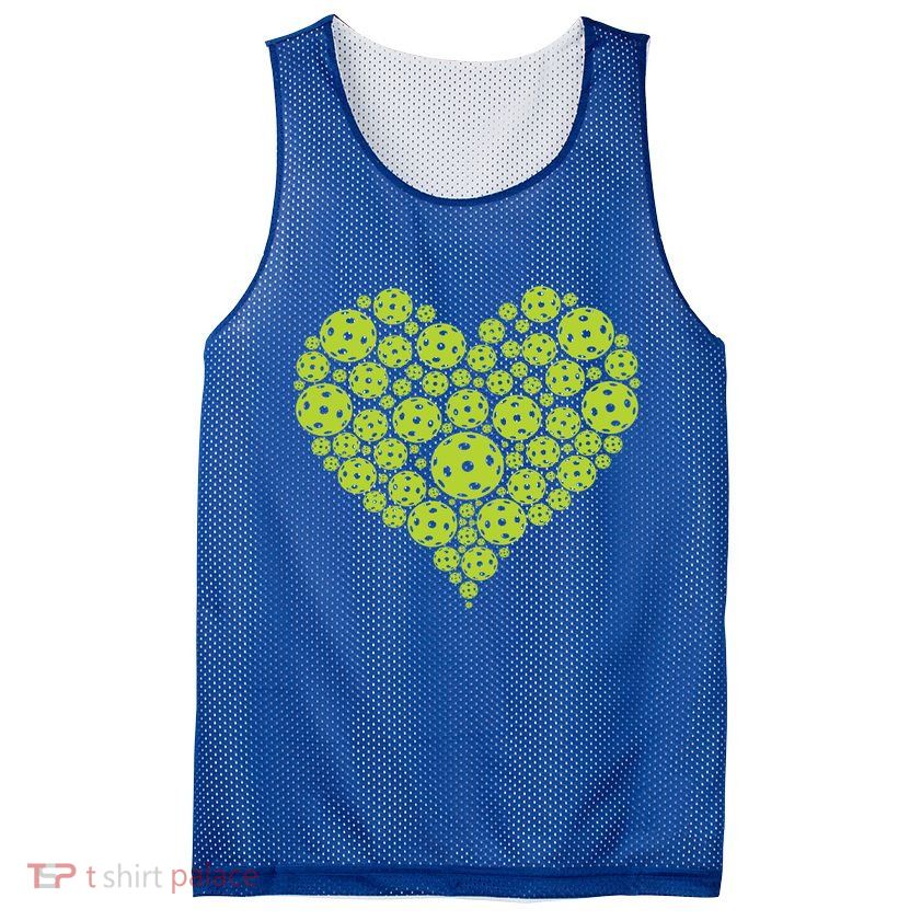Pickleball Heart Professional Pickleball Game Players Great Gift Mesh Reversible Basketball Jersey Tank