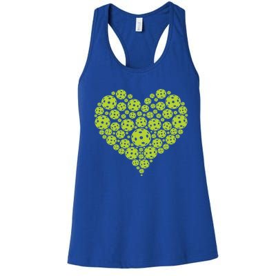 Pickleball Heart Professional Pickleball Game Players Great Gift Women's Racerback Tank