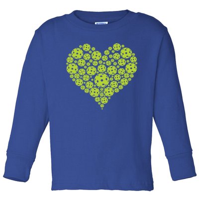 Pickleball Heart Professional Pickleball Game Players Great Gift Toddler Long Sleeve Shirt