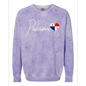 Panama Heart Pride Panamanian Flag Colorblast Crewneck Sweatshirt