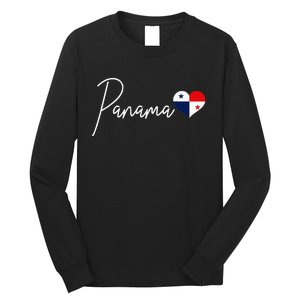 Panama Heart Pride Panamanian Flag Long Sleeve Shirt