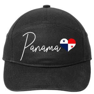 Panama Heart Pride Panamanian Flag 7-Panel Snapback Hat