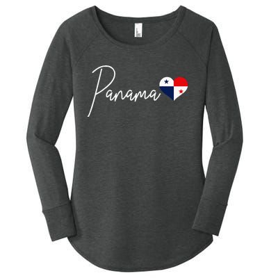 Panama Heart Pride Panamanian Flag Women's Perfect Tri Tunic Long Sleeve Shirt