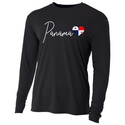 Panama Heart Pride Panamanian Flag Cooling Performance Long Sleeve Crew