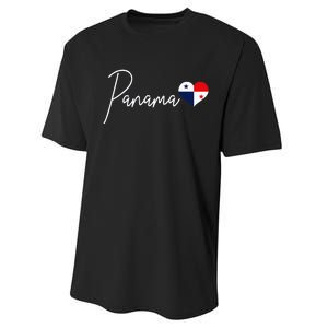 Panama Heart Pride Panamanian Flag Performance Sprint T-Shirt