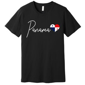 Panama Heart Pride Panamanian Flag Premium T-Shirt