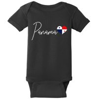 Panama Heart Pride Panamanian Flag Baby Bodysuit