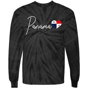 Panama Heart Pride Panamanian Flag Tie-Dye Long Sleeve Shirt