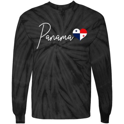 Panama Heart Pride Panamanian Flag Tie-Dye Long Sleeve Shirt