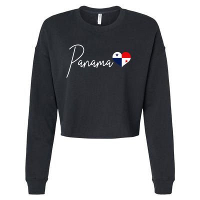 Panama Heart Pride Panamanian Flag Cropped Pullover Crew