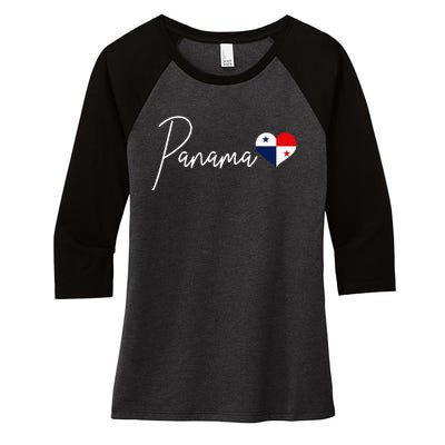 Panama Heart Pride Panamanian Flag Women's Tri-Blend 3/4-Sleeve Raglan Shirt