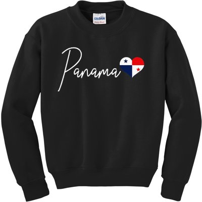 Panama Heart Pride Panamanian Flag Kids Sweatshirt