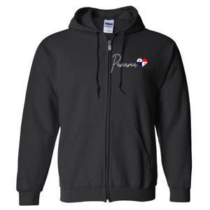 Panama Heart Pride Panamanian Flag Full Zip Hoodie