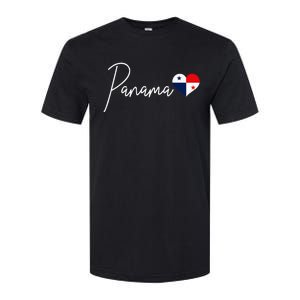 Panama Heart Pride Panamanian Flag Softstyle CVC T-Shirt