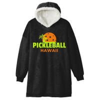 Pickleball Hawaii Palm Tree Gift Hooded Wearable Blanket