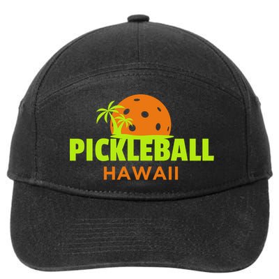 Pickleball Hawaii Palm Tree Gift 7-Panel Snapback Hat