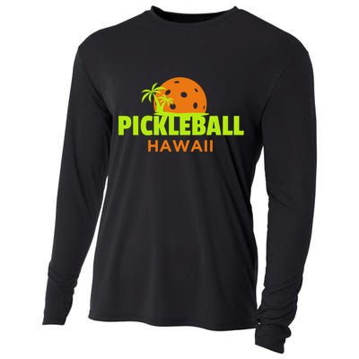 Pickleball Hawaii Palm Tree Gift Cooling Performance Long Sleeve Crew