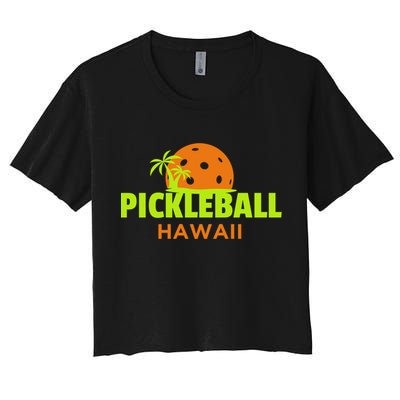 Pickleball Hawaii Palm Tree Gift Crop Top