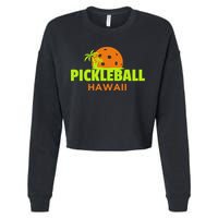 Pickleball Hawaii Palm Tree Gift Cropped Pullover Crew