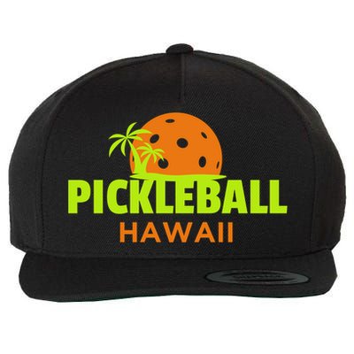 Pickleball Hawaii Palm Tree Gift Wool Snapback Cap