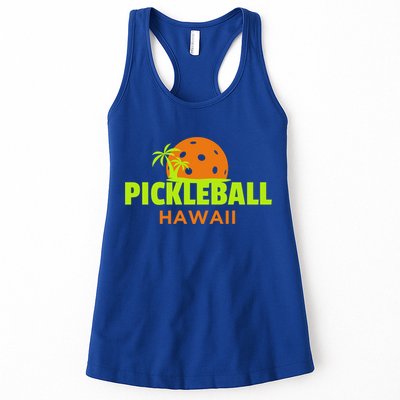 Pickleball Hawaii Palm Tree Gift Womens Tank Top