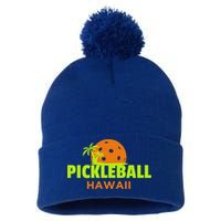 Pickleball Hawaii Palm Tree Gift Pom Pom 12in Knit Beanie