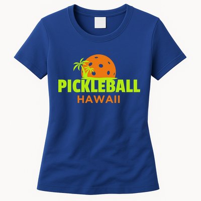 Pickleball Hawaii Palm Tree Gift Womens T-Shirt
