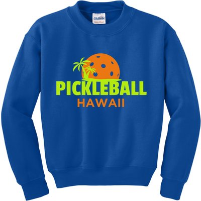 Pickleball Hawaii Palm Tree Gift Kids Sweatshirt
