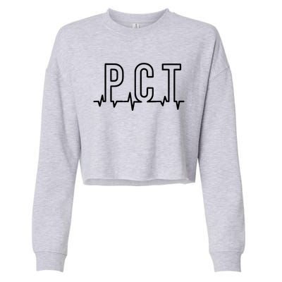 Pct Heartbeat Patient Care Technician Assistant Healthcare Gift Cropped Pullover Crew