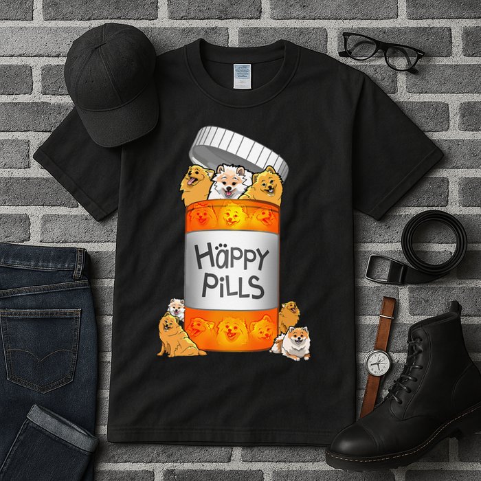 Pomeranian Happy Pills Tall T-Shirt