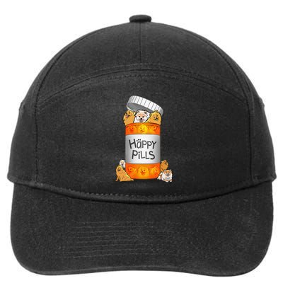 Pomeranian Happy Pills 7-Panel Snapback Hat