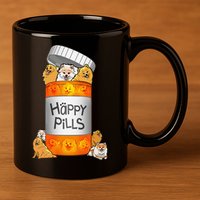 Pomeranian Happy Pills 11oz C Handle Ceramic Mug